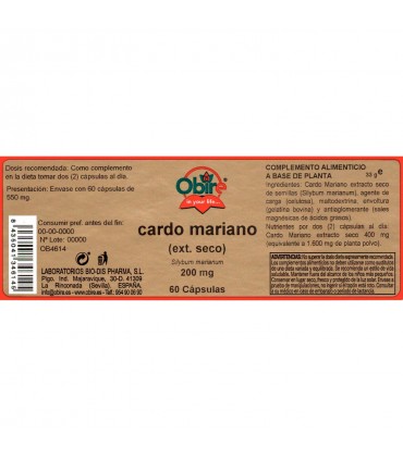 cardo mariano obire etiqueta