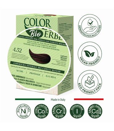 Tintura COLOR ERBE Bio Castano Mogano Violino (4.52)