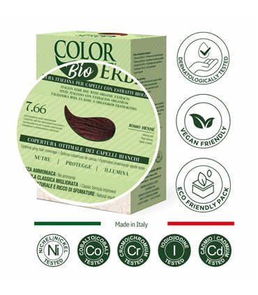 Tintura COLOR ERBE Bio Rosso Henne' (7.66)