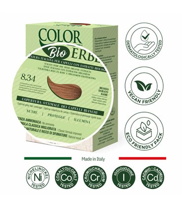 Tintura COLOR ERBE Bio Biondo Dorato Rame (8.34)